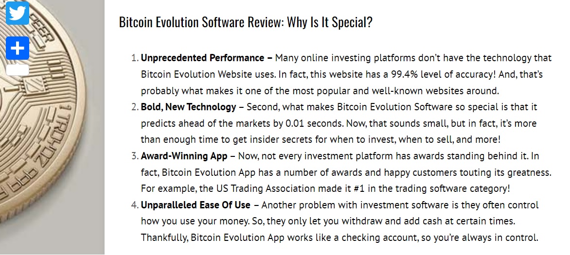 Bitcoin Evolution prediction accuracy