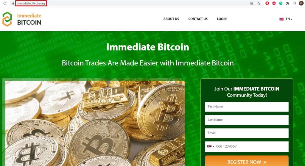 first Immediate Bitcoin website