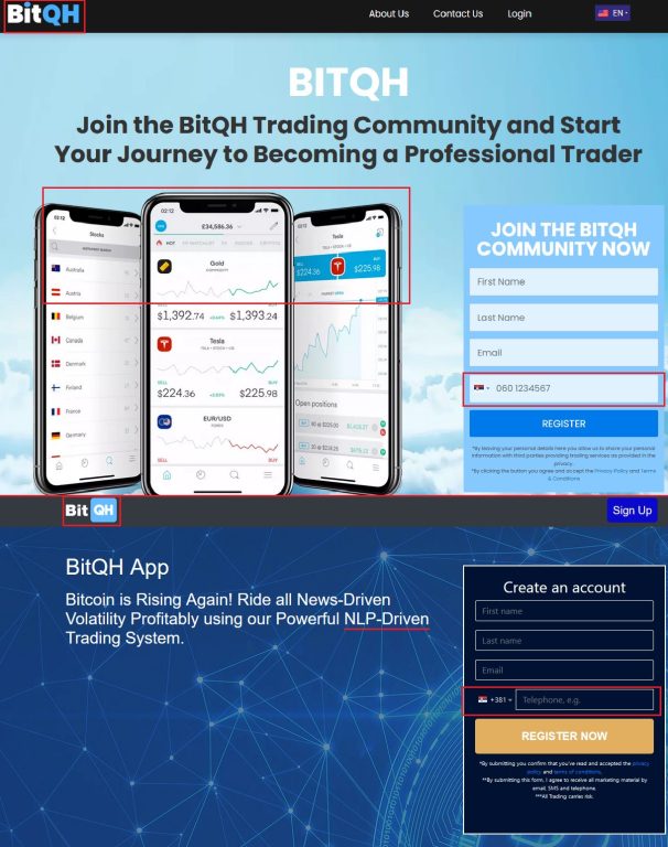 bitqh frontpage form