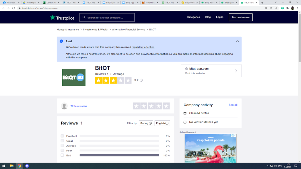 Trustpilot Reviews of BitQT