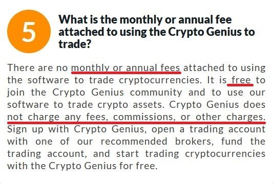 no fees at Crypto Genius 