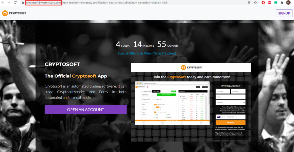 another Fake Cryptosoft site