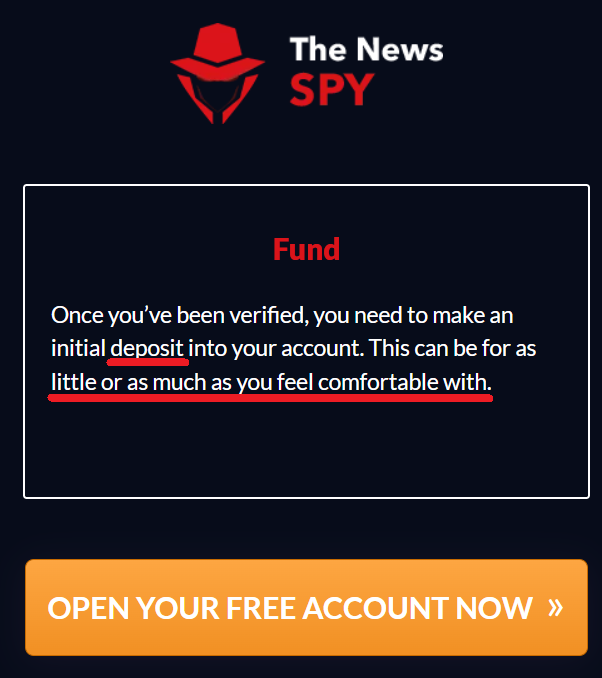 deposit $250 to The News Spy
