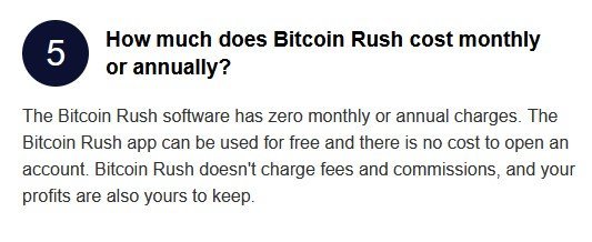 Zero monthly fee of Bitcoin Rush