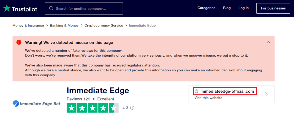 another domain used by Immediate Edge