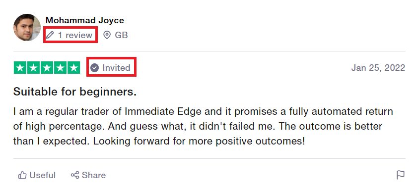 fake trustpilot review