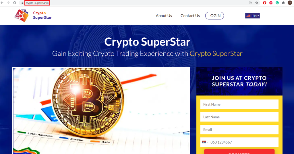 the fifth crypto superstar com domain frontpage