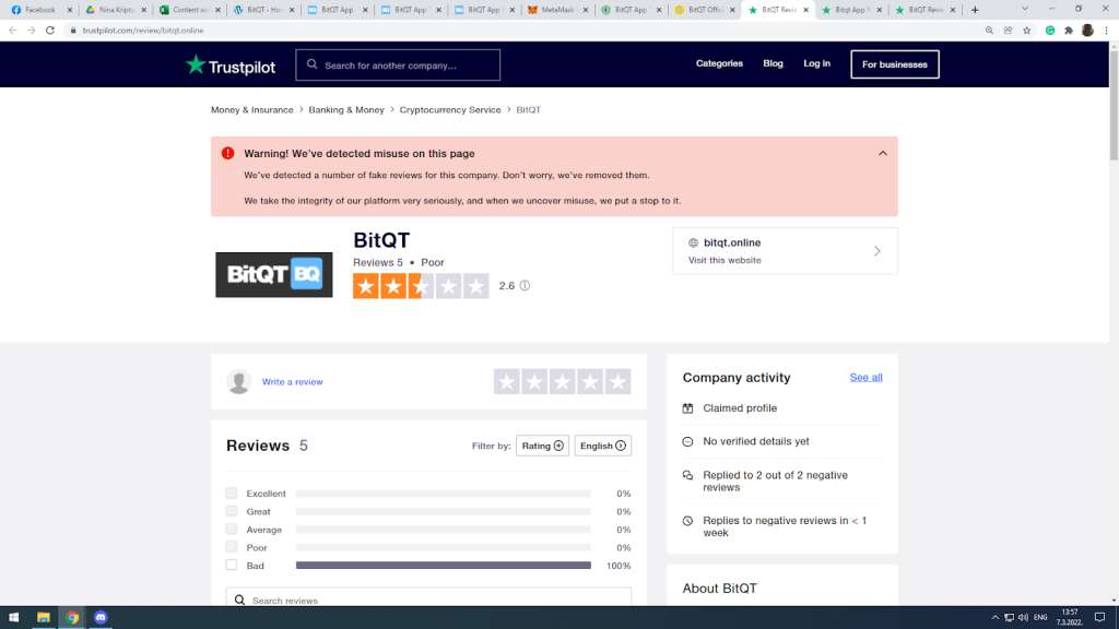 fake reviews of BitQT