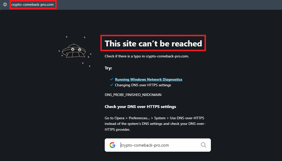 this site can't be reached