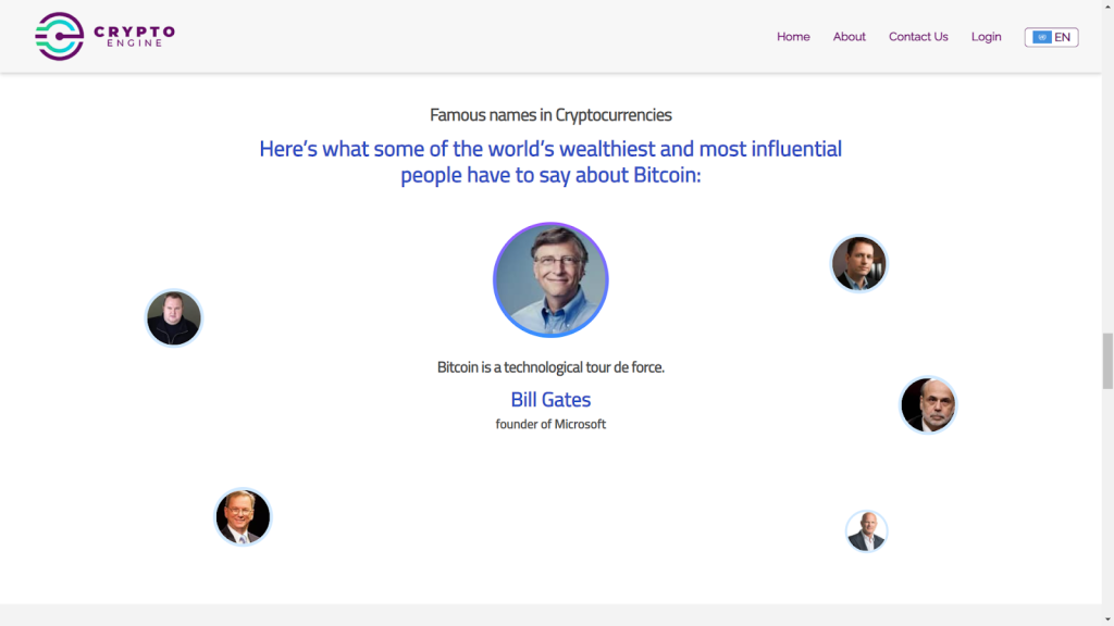 Crypto Engine fake famous names