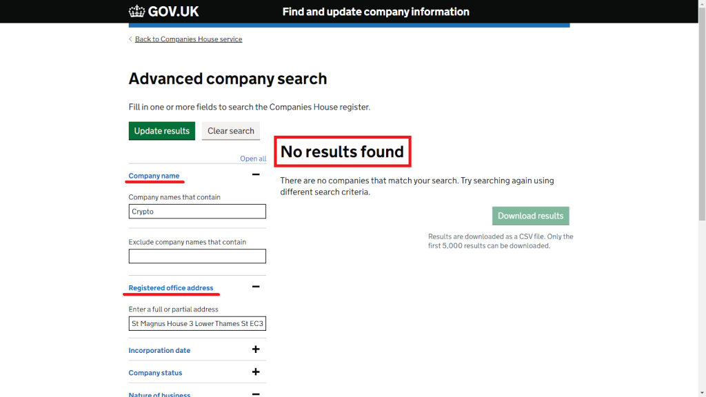 no registration of Crypto Engine in UK