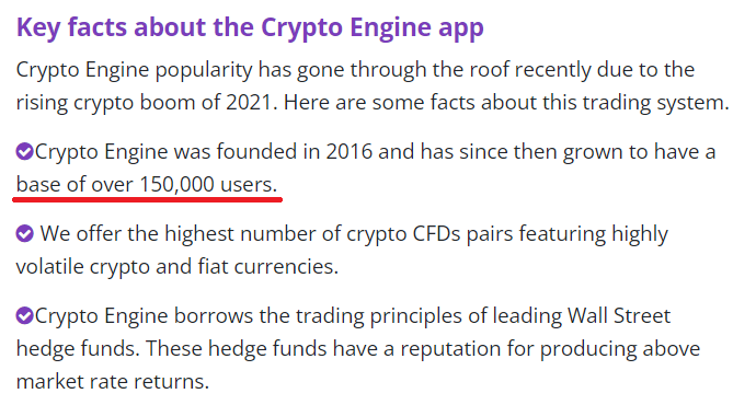 Key facts about Crypto Engine app