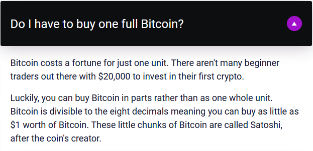 Do you have to buy one full Bitcoin?
