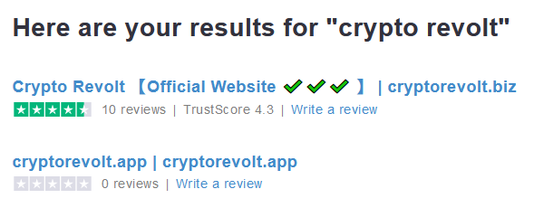 Trustpilot about Crypto Revolt