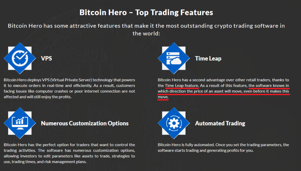 time leap - a unique feature of Bitcoin Hero