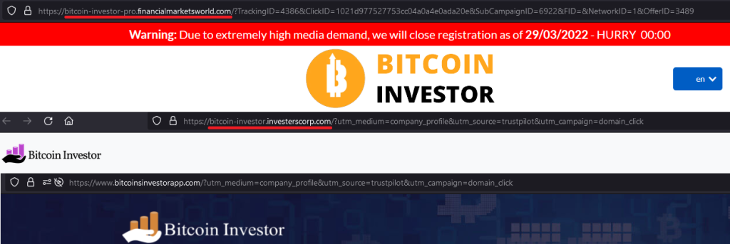Google search for Bitcoin Investor