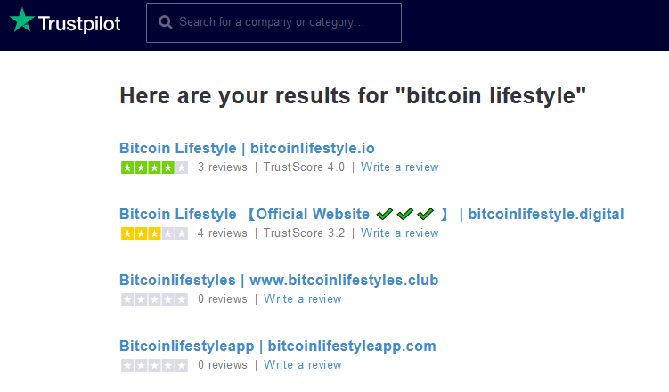 Trustpilot Reviews of Bitcoin Lifestyle