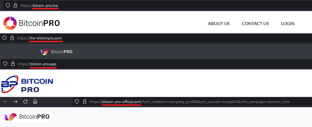 Bitcoin Pro websites