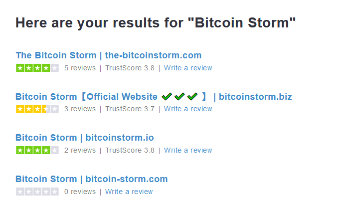 Trustpilot Reviews of Bitcoin Storm