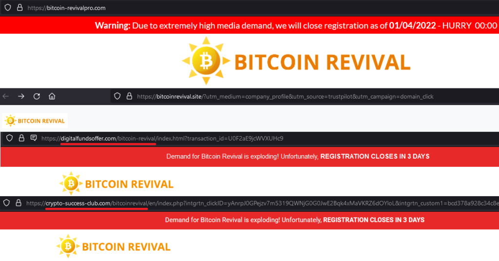 Bitcoin Revival websites