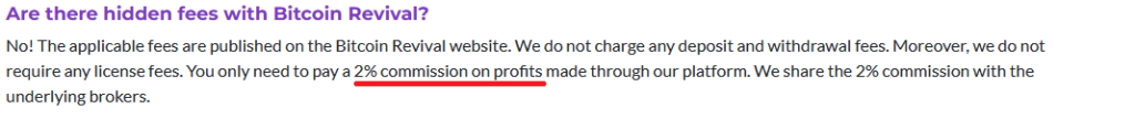 hidden fees of Bitcoin Revival