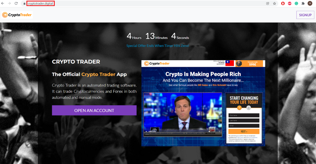 first site of Crypto Trader