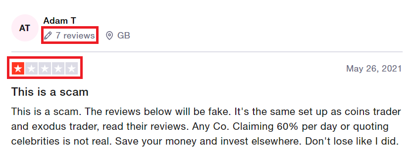 True Trustpilot Review of Crypto Trader