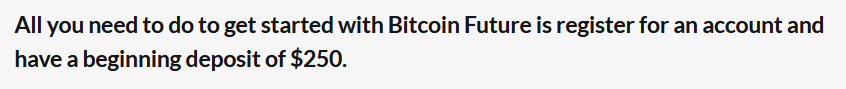 deposit $250 to Bitcoin Future