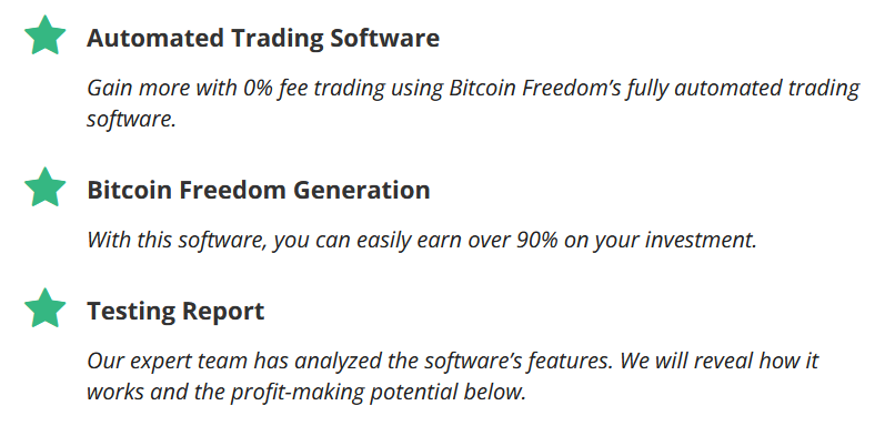 Features of Bitcoin Freedom