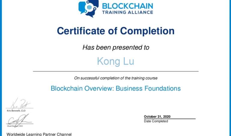 Kong Lu Blockchain Overview Business Foundations