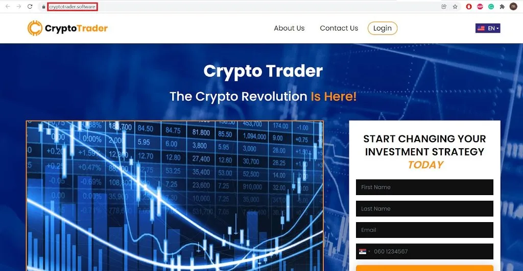 crypto trader similar website layout