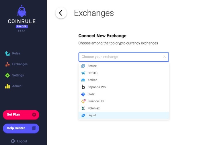 Linking Coinrule account to exchange